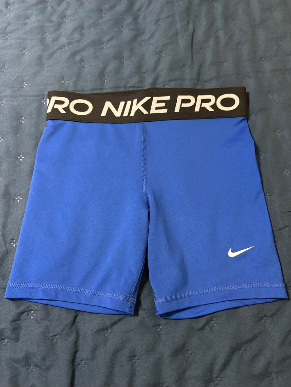 Nike Pro Compression Shorts - Royal Blue with Black Waistband